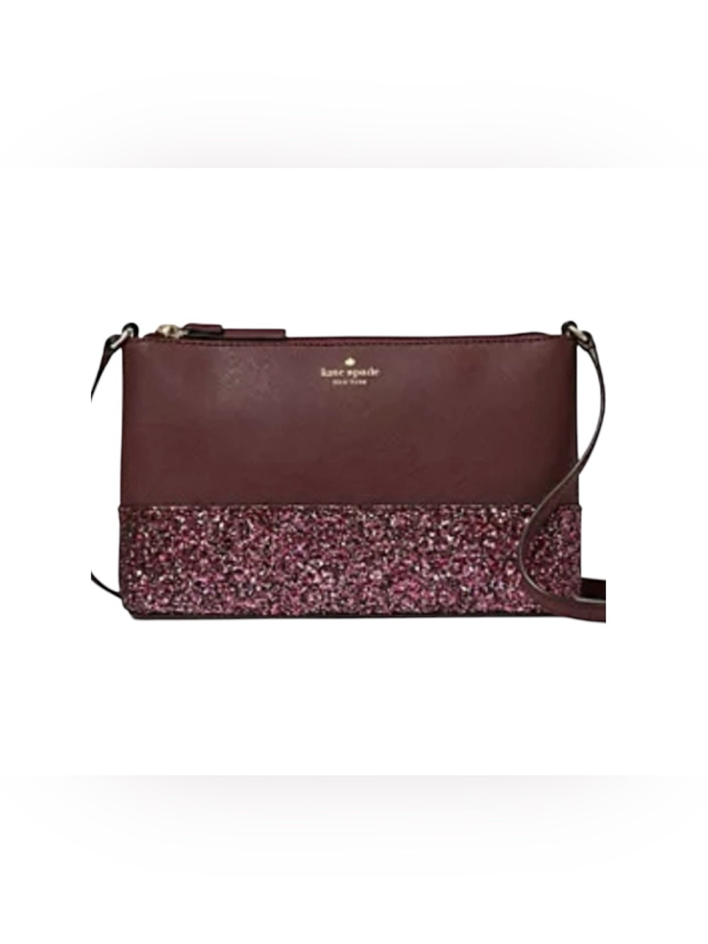 KATE SPADE FLASH GLITTER FABRIC MIXED CHERRYWOOD FLASH CROSSBODY